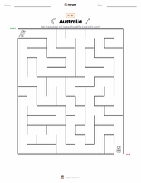 Australia printable worksheet preview