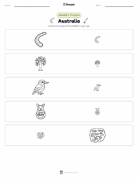 Anteprima della scheda stampabile di Australia (continente)