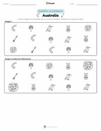 Vista previa de la hoja de trabajo imprimible de Australia (continente)