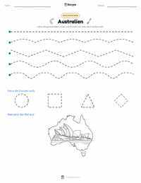 Australien (Kontinent) druckbare Arbeitsblatt Vorschau