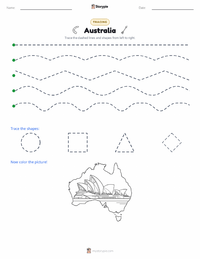 Australia printable worksheet preview