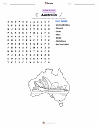 Australia printable worksheet preview