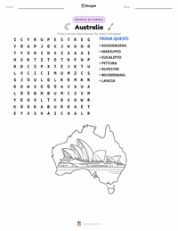 Anteprima della scheda stampabile di Australia (continente)