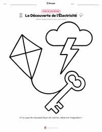 Page de coloriage Découverte de l'électricité pour les enfants