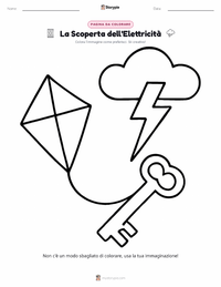 Pagina da colorare di Scoperta dell'elettricità per bambini
