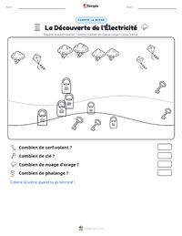 Aperçu de la feuille de travail imprimable Découverte de l'électricité