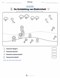 Ontdekking van Elektriciteit afdrukbare werkblad voorbeeld