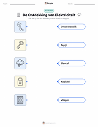 Ontdekking van Elektriciteit afdrukbare werkblad voorbeeld