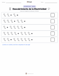 Vista previa de la hoja de trabajo imprimible de Descubrimiento de la Electricidad