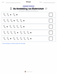 Ontdekking van Elektriciteit afdrukbare werkblad voorbeeld