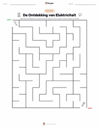 Ontdekking van Elektriciteit afdrukbare werkblad voorbeeld