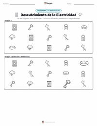 Vista previa de la hoja de trabajo imprimible de Descubrimiento de la Electricidad