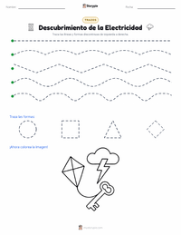 Vista previa de la hoja de trabajo imprimible de Descubrimiento de la Electricidad