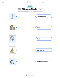 Bliksemafleider afdrukbare werkblad voorbeeld