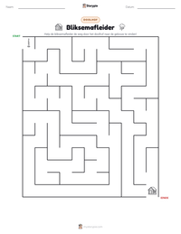 Bliksemafleider afdrukbare werkblad voorbeeld