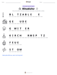 Blitzableiter druckbare Arbeitsblatt Vorschau