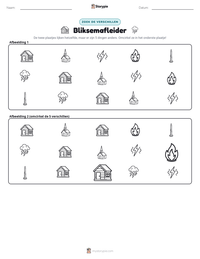 Bliksemafleider afdrukbare werkblad voorbeeld