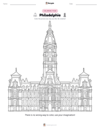 Philadelphia coloring page for kids
