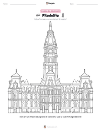 Pagina da colorare di Filadelfia per bambini