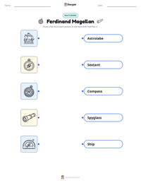 Ferdinand Magellan printable worksheet for kids