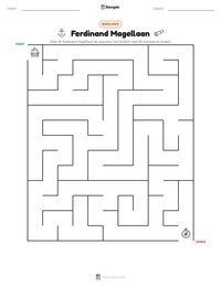 Ferdinand Magellaan afdrukbare werkblad voorbeeld