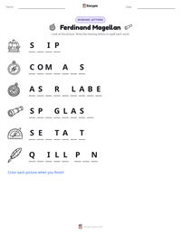 Ferdinand Magellan printable worksheet preview