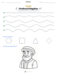 Prabaca lembar kerja cetak Ferdinand Magellan