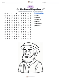 Prabaca lembar kerja cetak Ferdinand Magellan