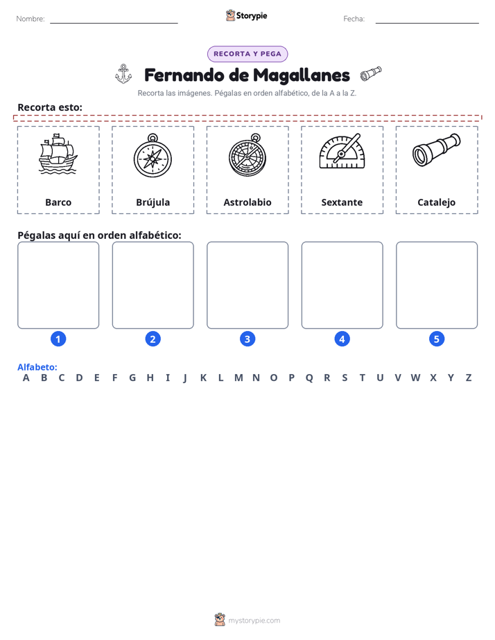 Cortar y Pegar el Alfabeto