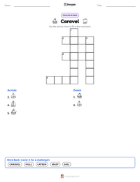 Caravel printable worksheet preview