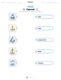 Caravel printable worksheet for kids