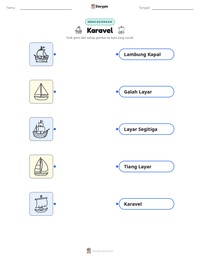 Prabaca lembar kerja cetak Karavel
