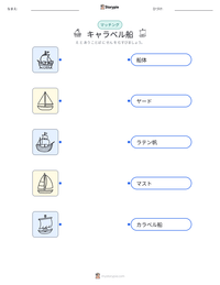 キャラベル船 の印刷可能ワークシートプレビュー