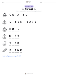 Caravel printable worksheet preview
