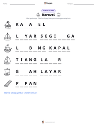 Prabaca lembar kerja cetak Karavel