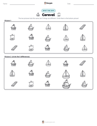 Caravel printable worksheet preview