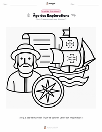 Page de coloriage Âge des découvertes pour les enfants