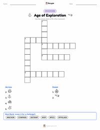 Age of Exploration printable worksheet preview