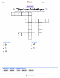Tijdperk van de Ontdekkingsreizen afdrukbare werkblad voorbeeld
