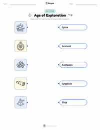 Age of Exploration printable worksheet for kids
