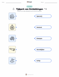 Tijdperk van de Ontdekkingsreizen afdrukbare werkblad voor kinderen