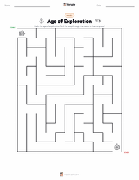 Age of Exploration printable worksheet preview