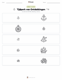Tijdperk van de Ontdekkingsreizen afdrukbare werkblad voorbeeld