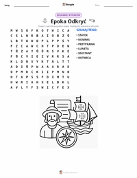 Podgląd drukowalnego arkusza ćwiczeń Wielkie odkrycia geograficzne