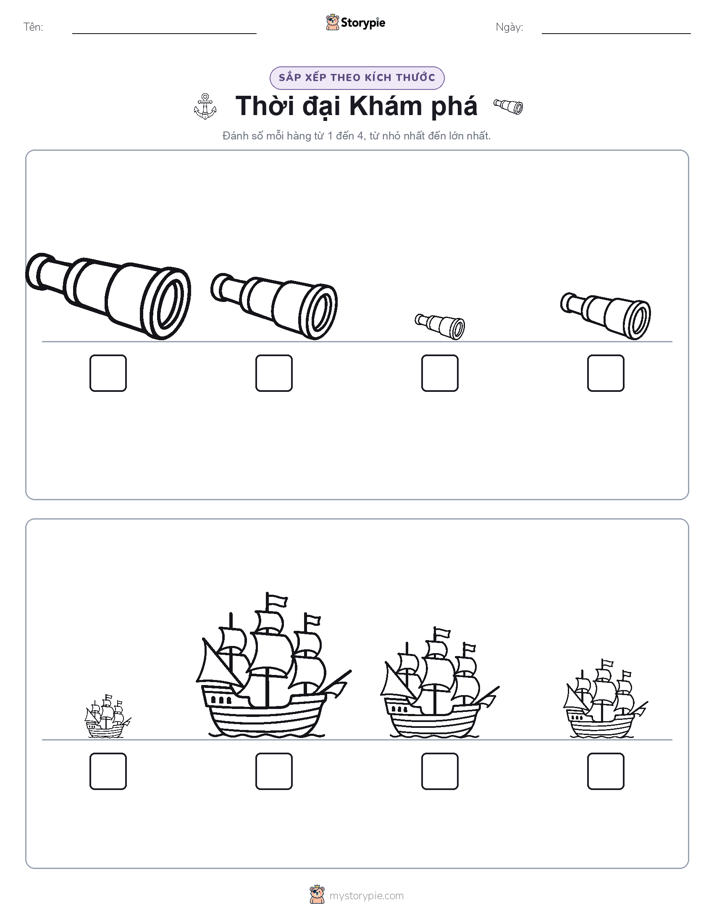 Thứ Tự Kích Thước