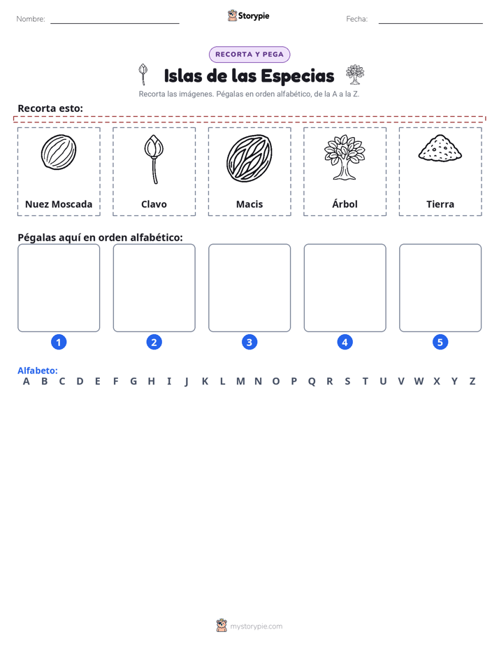 Cortar y Pegar el Alfabeto