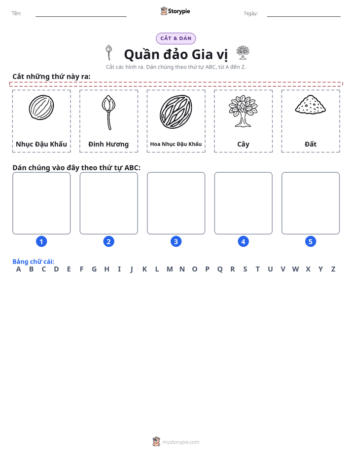 Cắt & Dán Chữ Cái