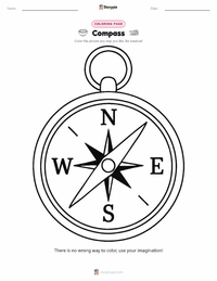 Compass coloring page for kids