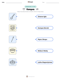Podgląd drukowalnego arkusza ćwiczeń Kompas
