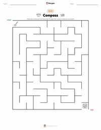Compass printable worksheet preview